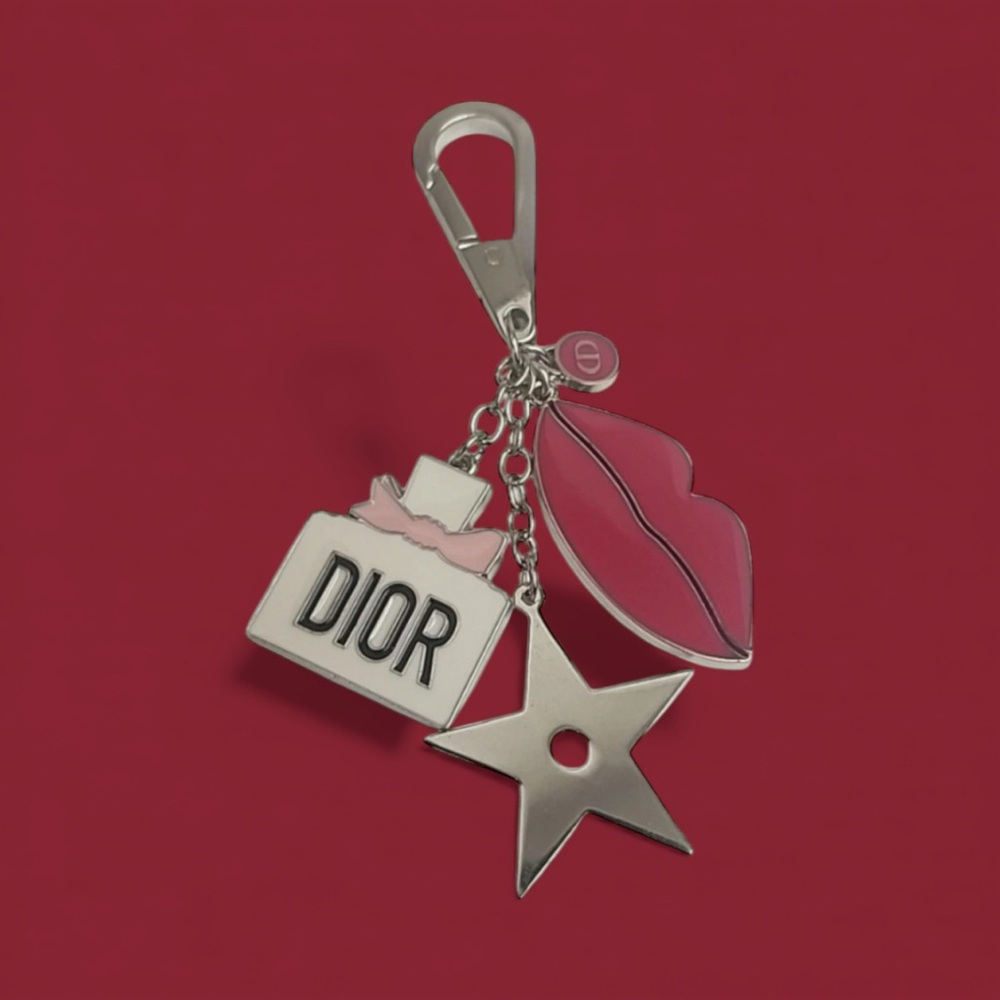 Dior Silver and red Key Holder Charm